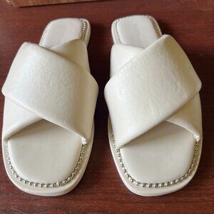 White Slide Sandals by BCBGeneration Size 9 Womens